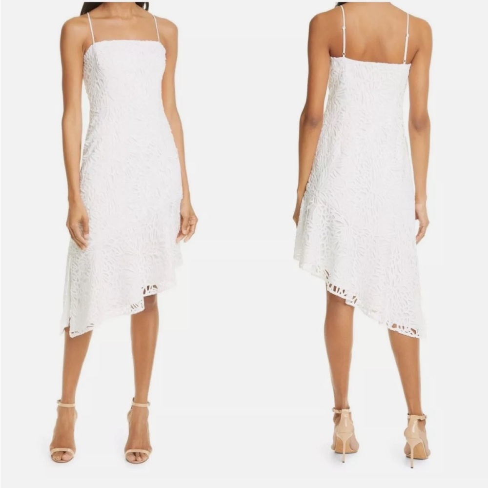 Milly Diara Embroidered Lace Asymmetrical Dress